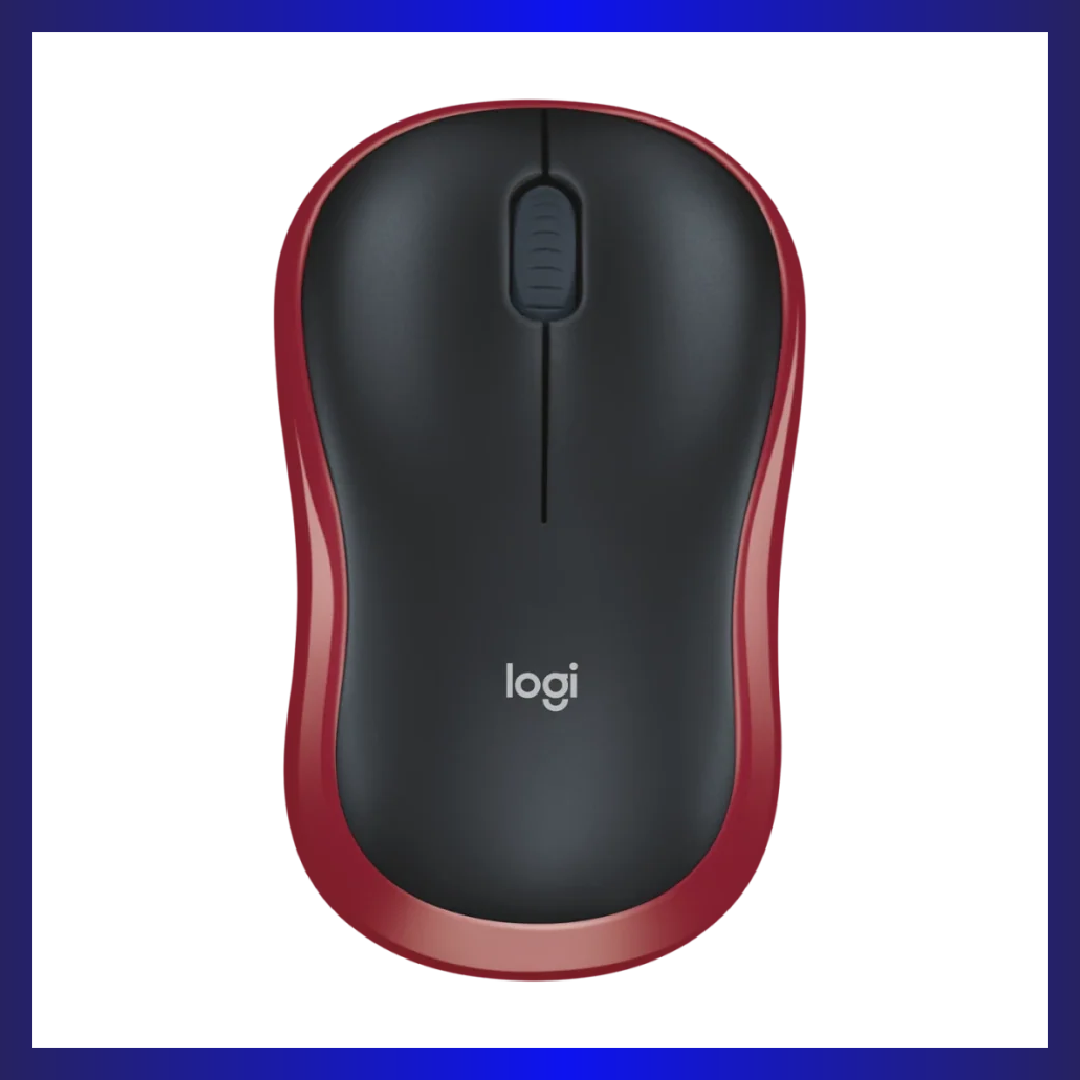 Logitech M185 Wireless Mouse (Black/Red)