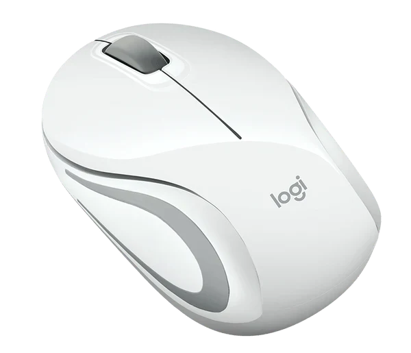 Logitech M187 Mini Wireless Mouse (White)