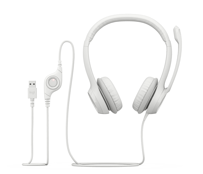 Logitech H390 USB Computer Headset (White)