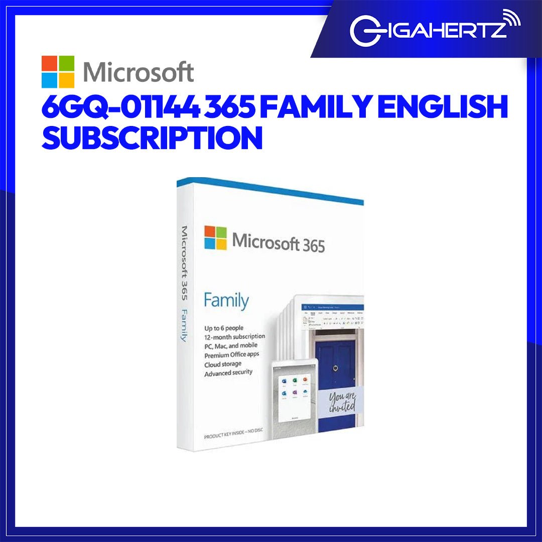 Microsoft 6GQ - 01144 365 Family English Subscription APAC EM 1 License 1 Year P6 | Gigahertz