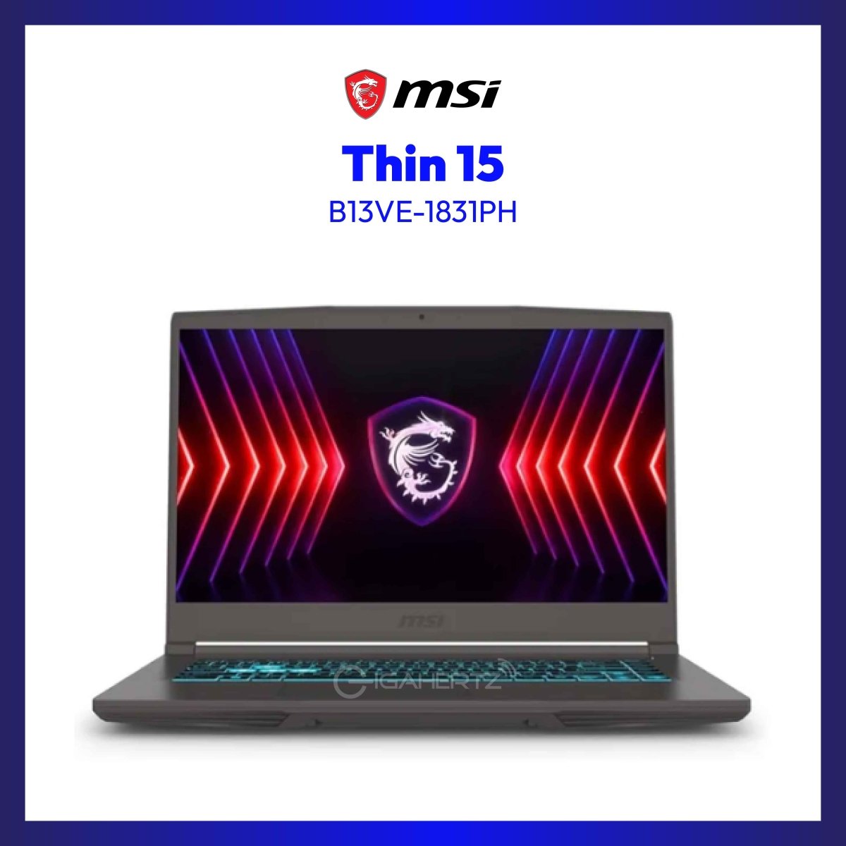 MSI Thin 15 B13VE-1831PH Gaming Laptop | 15.6" FHD | i5-13420H | GeForce RTX 4050 | 8GB RAM | 512GB SSD | WIN 11 | GigaHertz
