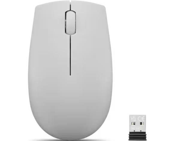 Lenovo 300 Wireless Compact Mouse (Arctic Grey) with battery