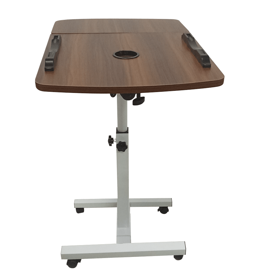 Portable Adjustable Laptop Workstation Desk | Tilting Desktop, Cooling Fan, Side Shelf & Rolling Casters | Ergonomic Home Office Table | GigaHertz