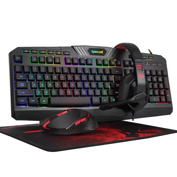 Redragon Gaming Essentials 4 in 1 Set (Keyboard/Mouse/Mousepad/Headset) (S101 - BA - 2) | Gigahertz