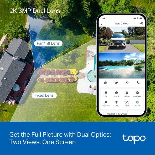 Tapo C246D Indoor/Outdoor Dual Lens Pan/Tilt Security Camera | GigaHertz