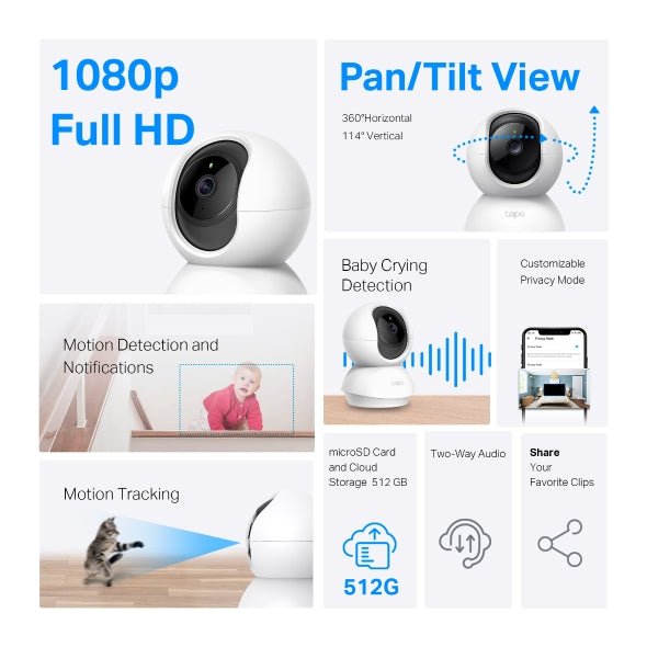 Tapo Pan/Tilt Home Security Camera C200C | GigaHertz