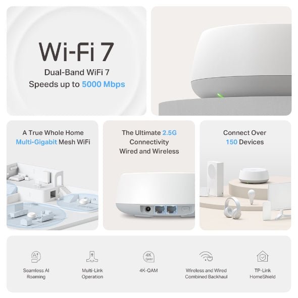 TPLINK DECO BE25 1PACK MESH WIFI 7 WH | GigaHertz