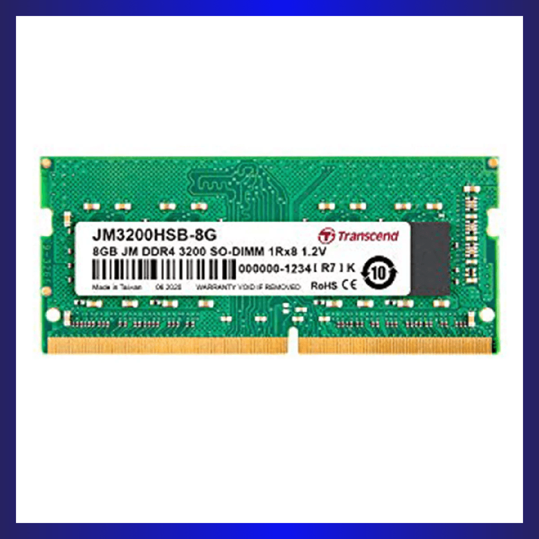 Transcend Jetram 8GB DDR4 3200MHZ CL22 SODIMM (JM3200HSB-8G) | GigaHertz