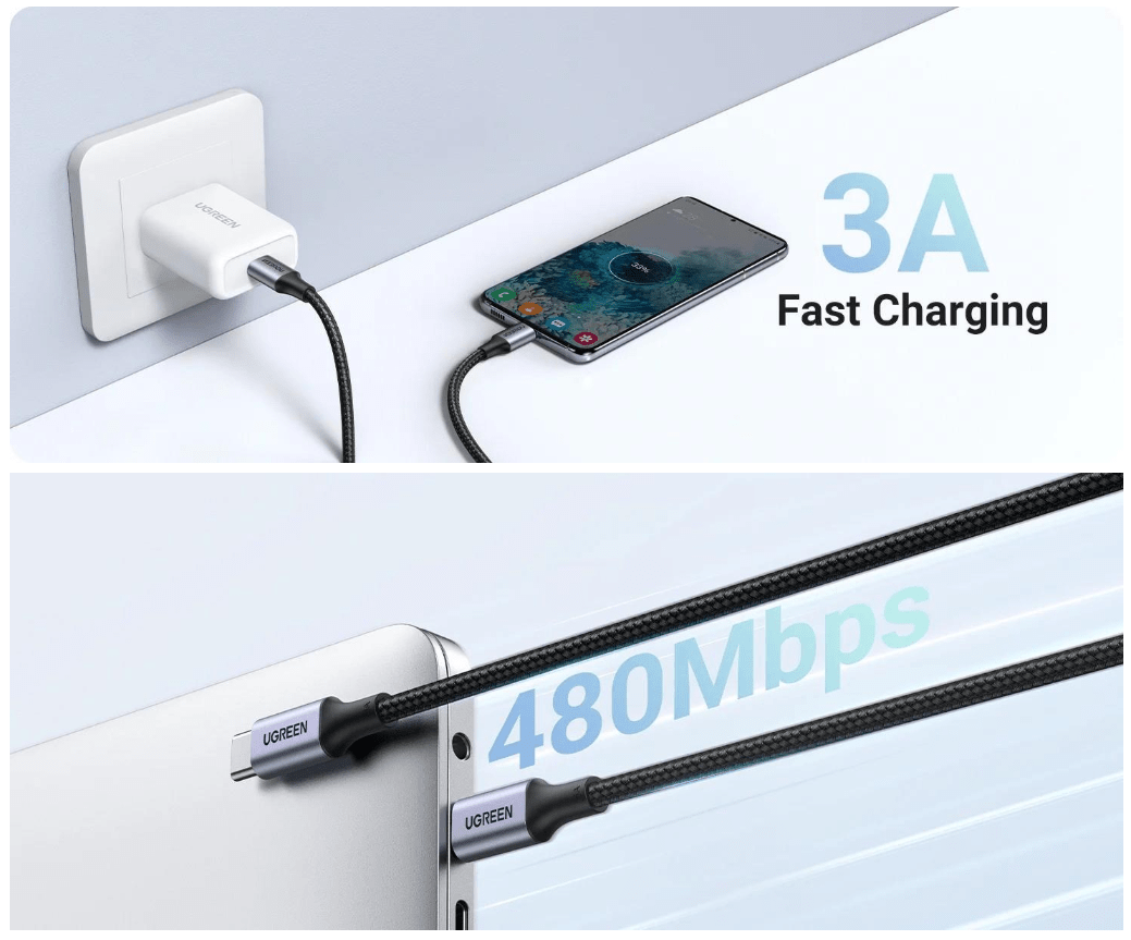 UGREEN 60W 1m USB-C To USB-C Data Cable (50150) | GigaHertz