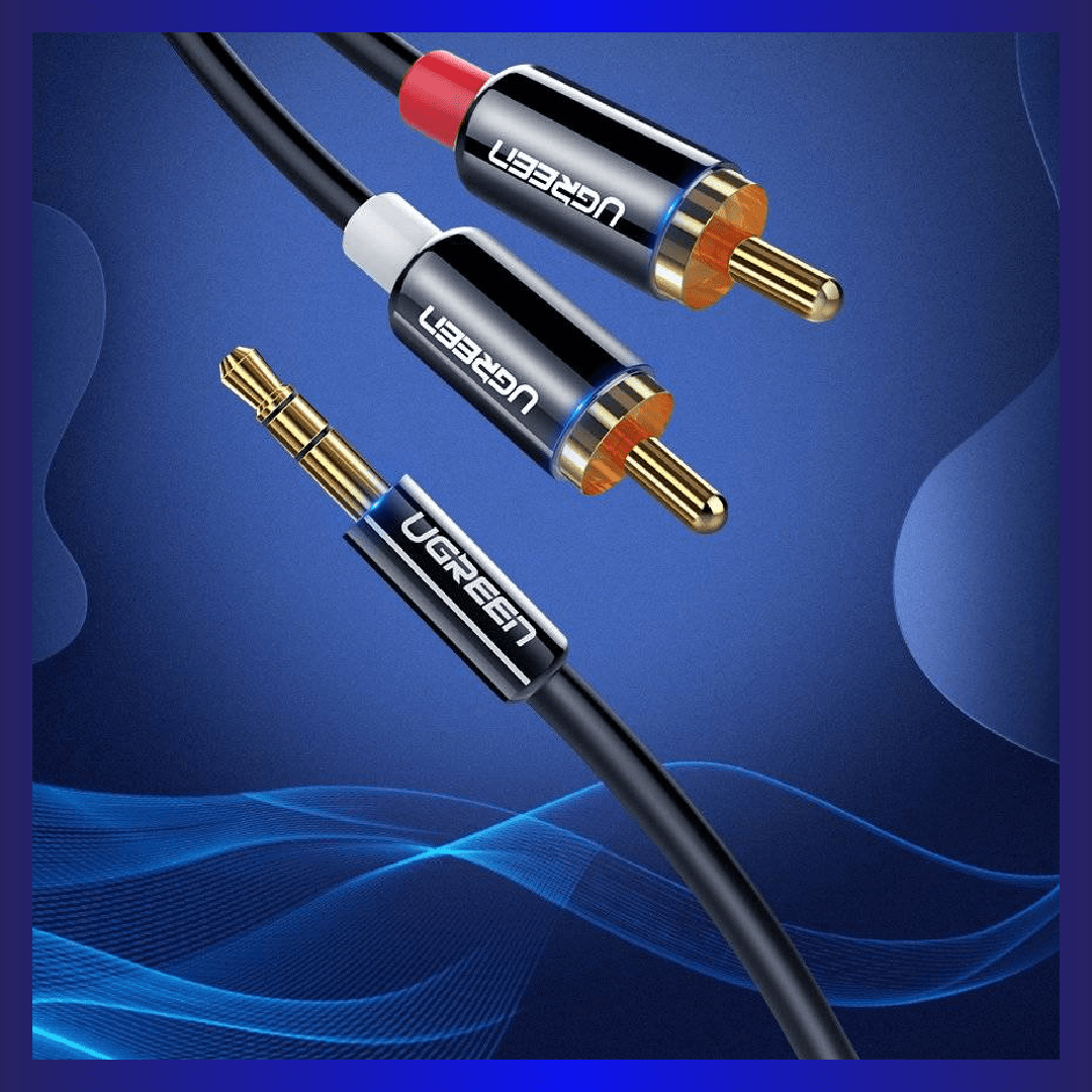 UGREEN Audio Cable | 3.5mm | Mini Jack to 2RCA | 3m (Black) (10590) | GigaHertz