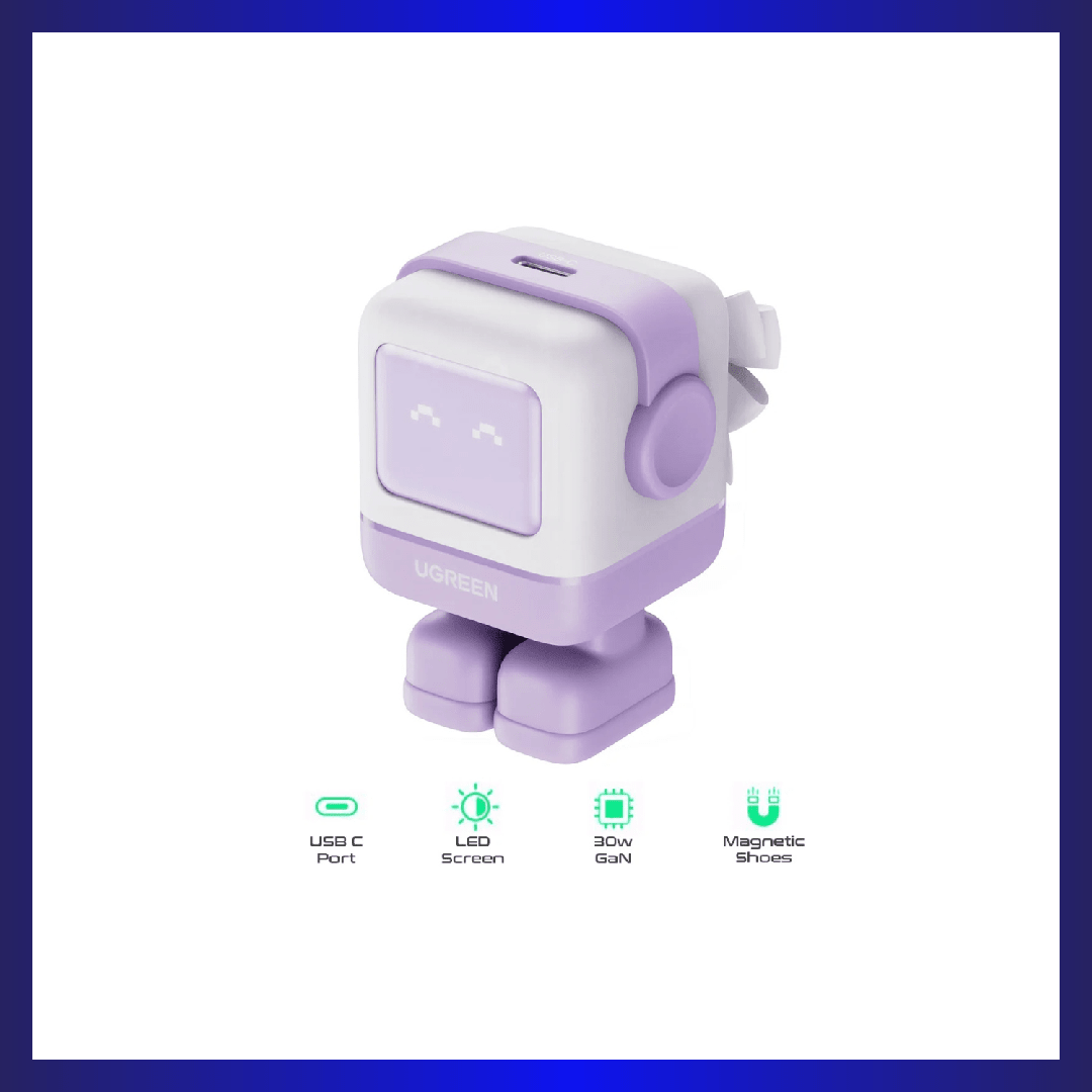 Ugreen CD359 25036 Mini Robot Nexode 30W USB-C Fast GaN Charger (Purple) | GigaHertz