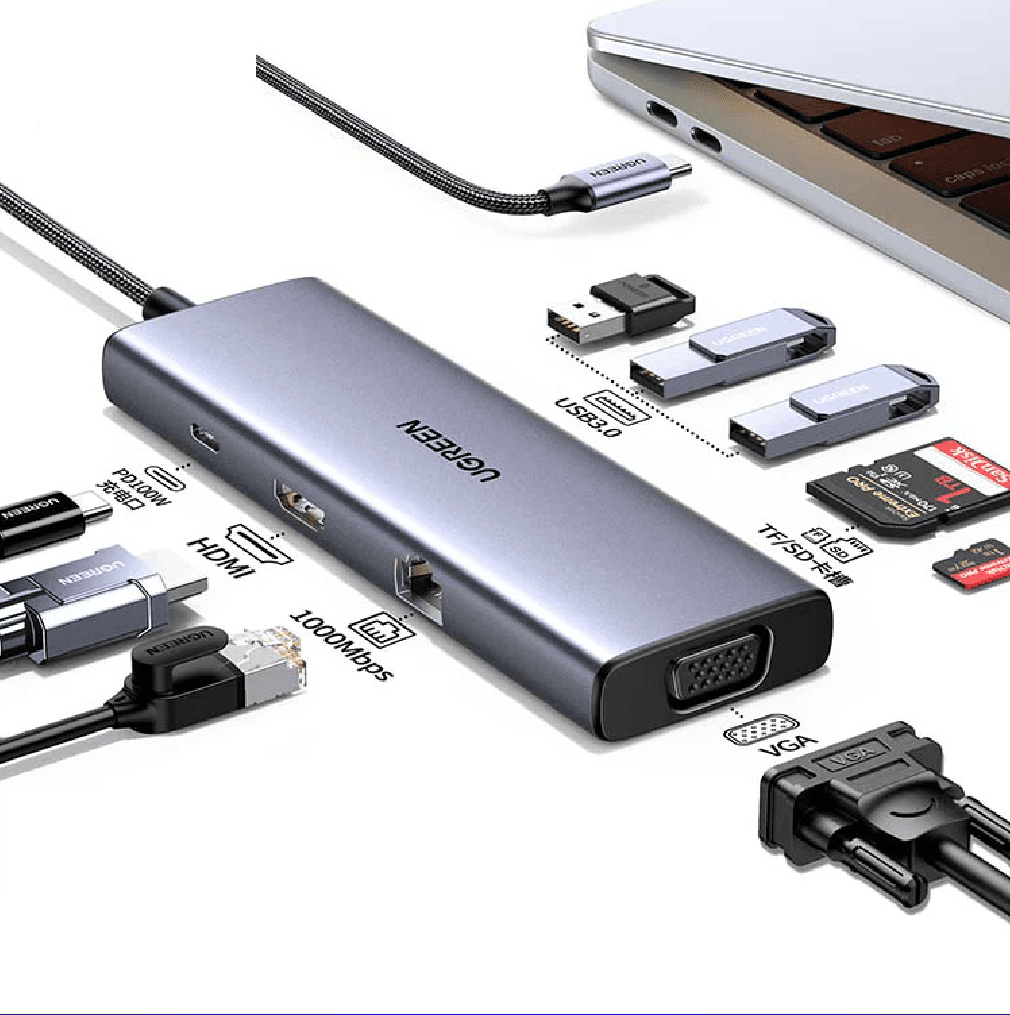UGREEN USB-C 9-In-1 Multifunction Adapter - 15cm [CM498/15600] | GigaHertz
