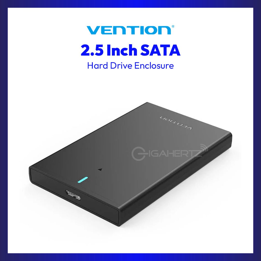 Vention 2.5 Inch SATA Hard Drive Enclosure (USB 3.0 Micro-B) Black | GigaHertz