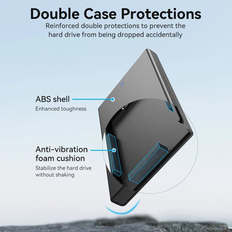 Vention 2.5 Inch SATA Hard Drive Enclosure (USB 3.0 Micro - B) Black | GigaHertz