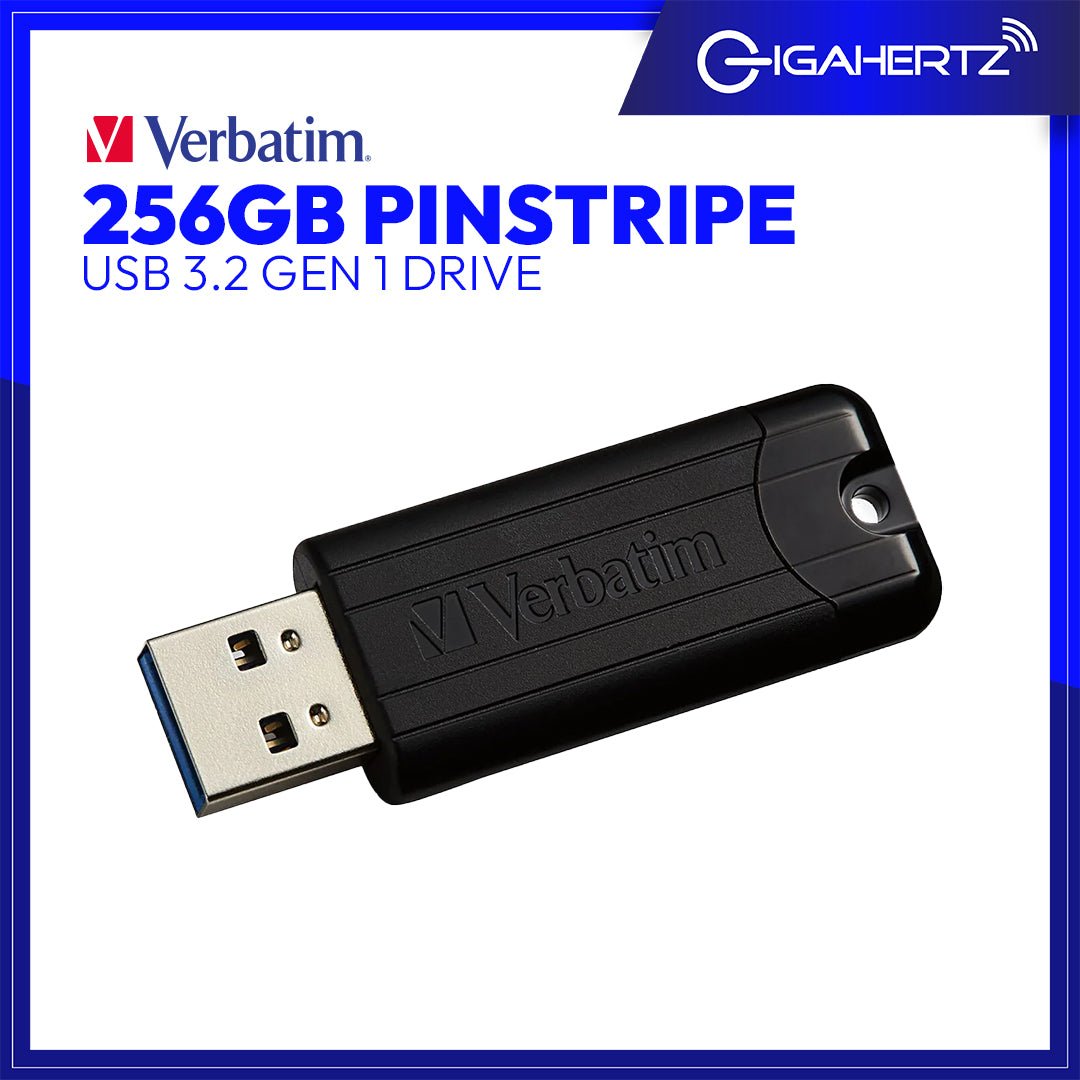 VERBATIM 256GB PINSTRIPE USB 3.2 GEN 1 DRIVE | GigaHertz