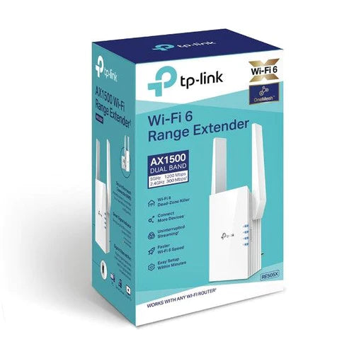 TP-Link AX1500 Dual-Band Wifi-6 Range Extender (RE505X)
