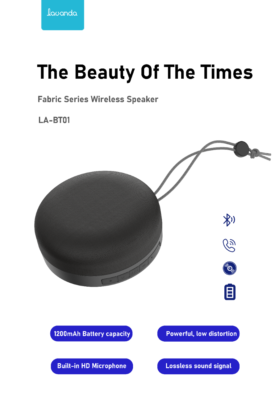 Lavanda LA-BT01-B Beauty Of The Times Fabric Series Wireless Speaker