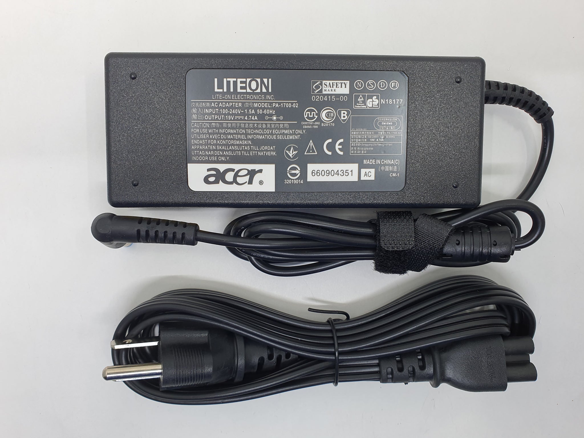 Acer Adapter 90W 19V 5.5 x 1.7 RP A1 | Gigahertz