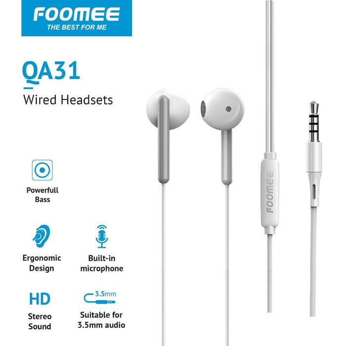 Foomee QA31 Wired Headphone Semi In Ear