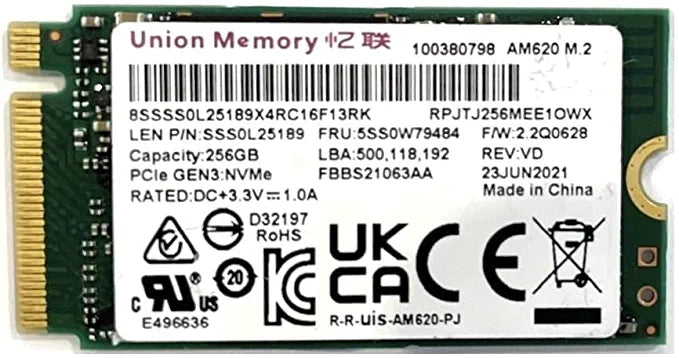 Union 256GB M.2 GEN3 PCIE 2242 NVME