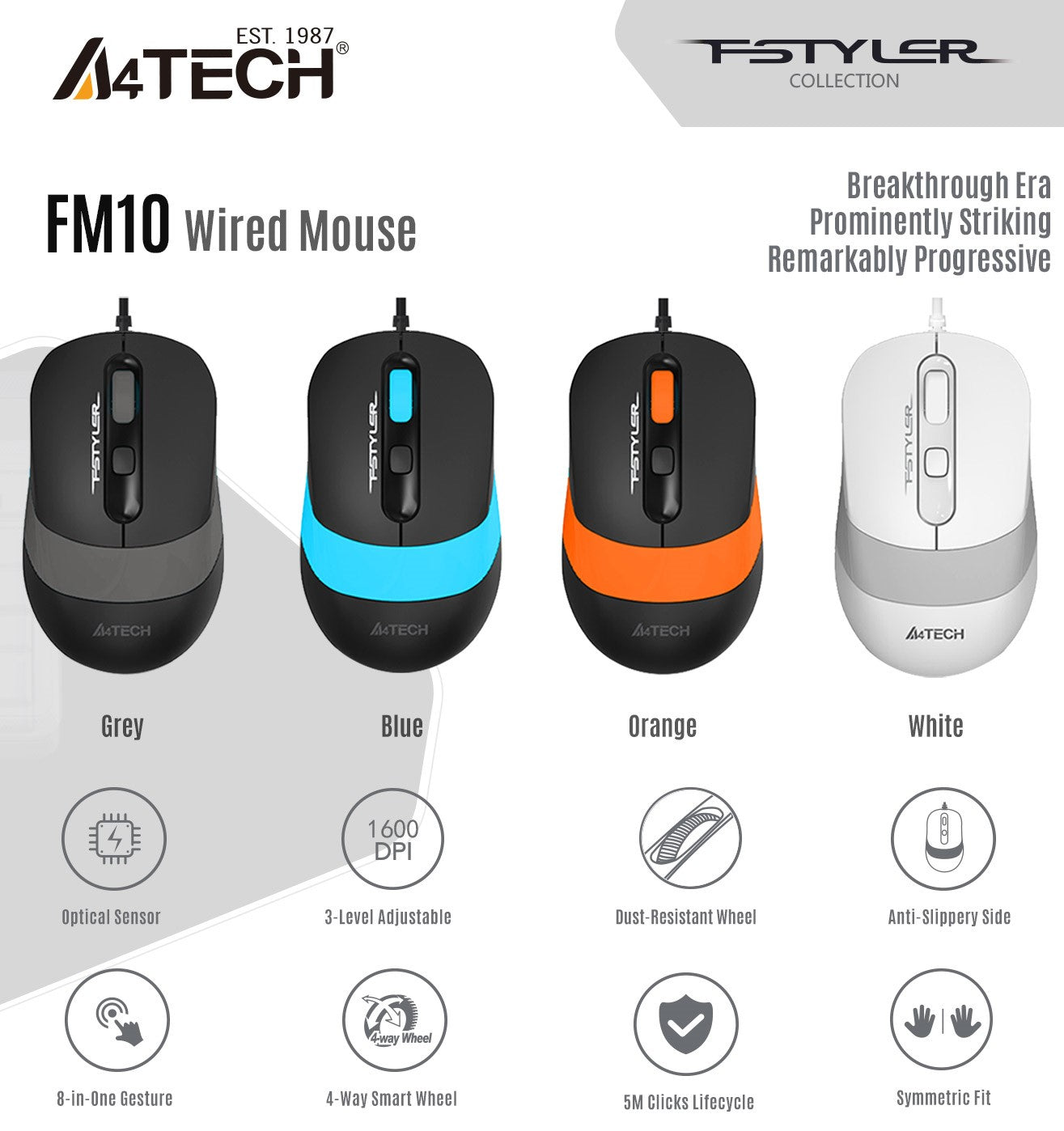 A4Tech FM10 / FM10S FStyler 1600 DPI Optical Mouse