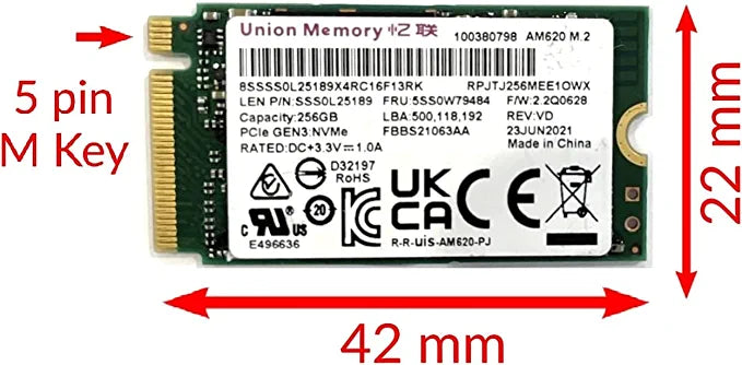 Union 256GB M.2 GEN3 PCIE 2242 NVME