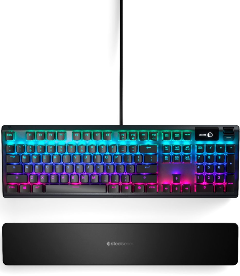 SteelSeries Apex 5 Full Size Wired Mechanical Hybrid Blue Tactile & Clicky Switch With RGB Backlighting Gaming Keyboard