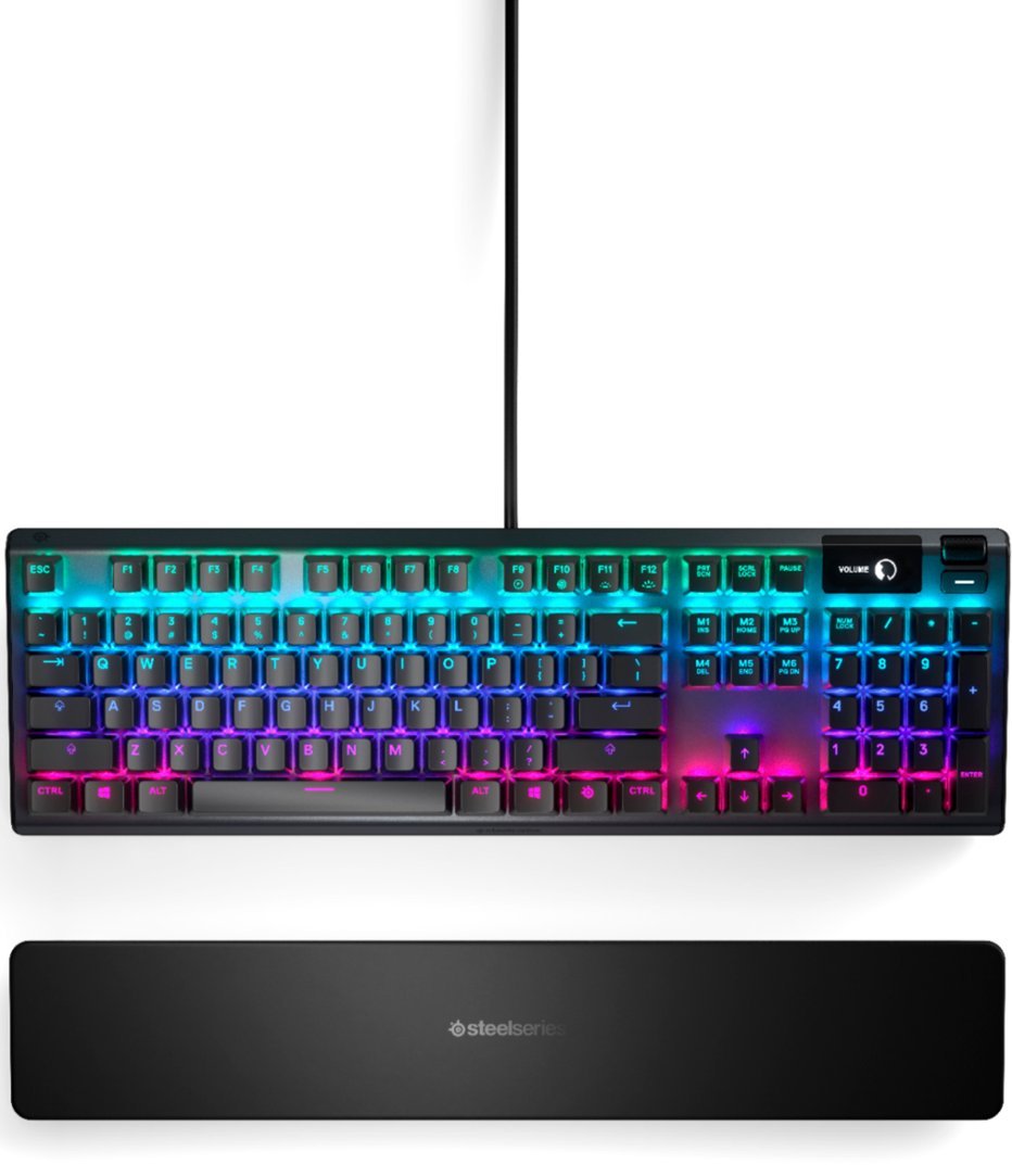 SteelSeries Apex 5 Full Size Wired Mechanical Hybrid Blue Tactile & Clicky Switch With RGB Backlighting Gaming Keyboard