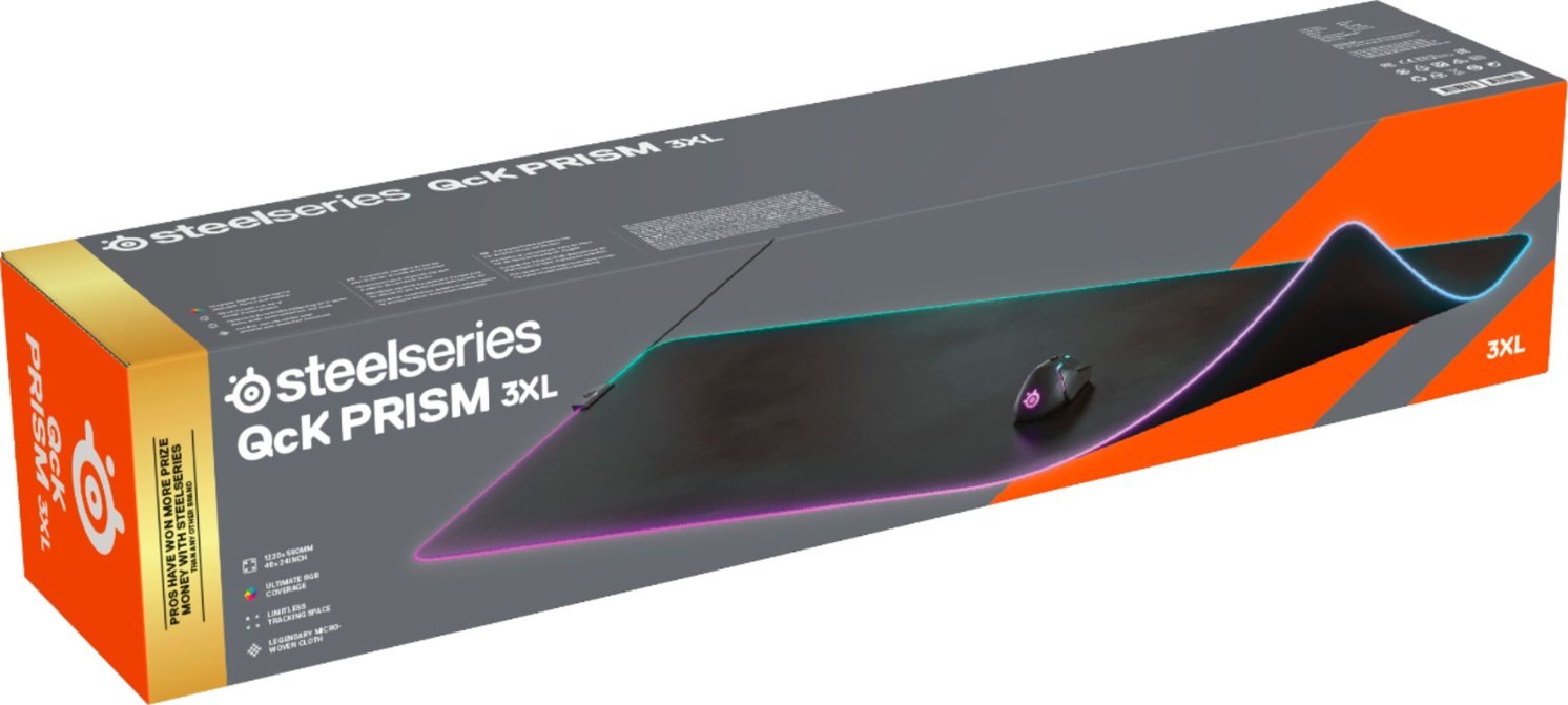 SteelSeries QcK Cloth Prism Gaming Mouse Pad with RGB (3XL)