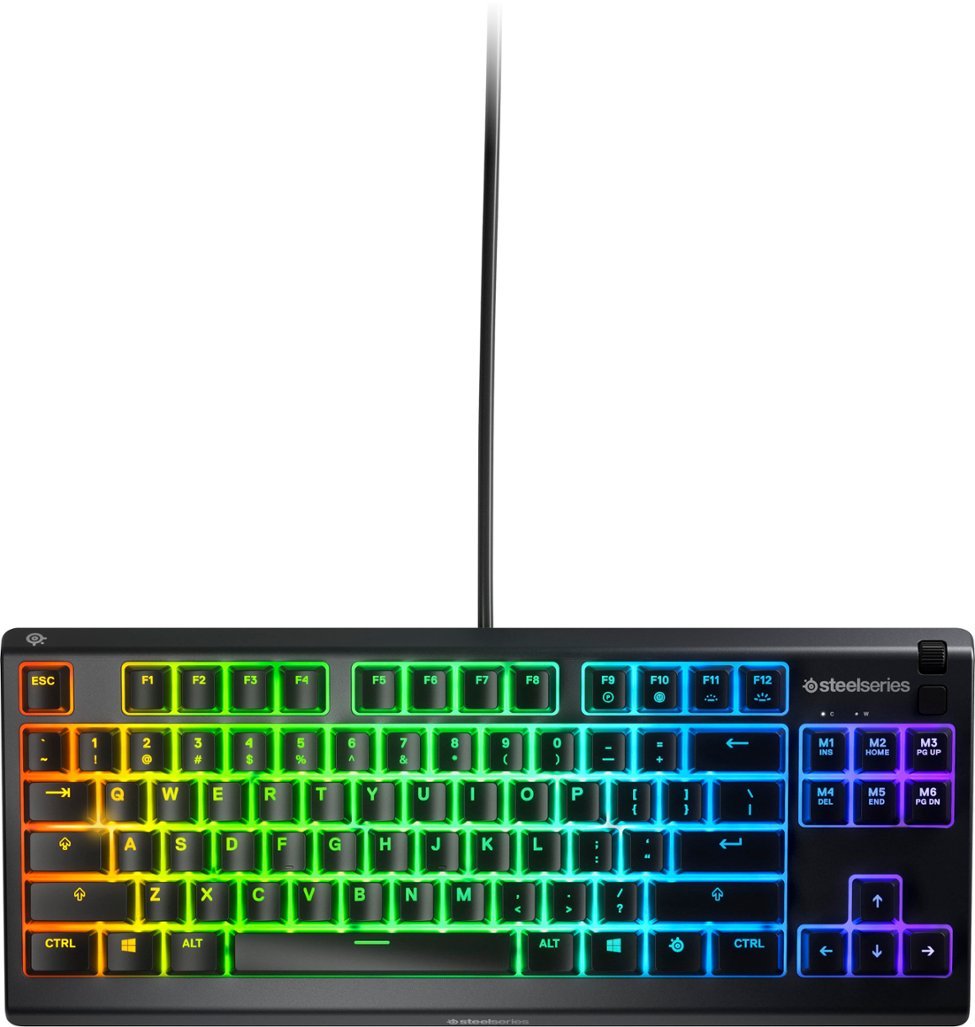 SteelSeries Apex 3 TKL Wired Membrane Whisper Quiet Switch With 8 Zone RGB Backlighting Gaming Keyboard