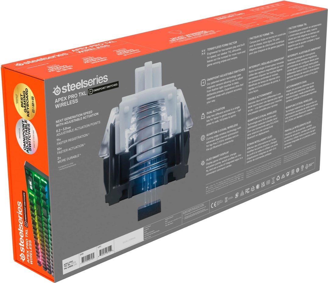 SteelSeries Apex Pro 2023 TKL Wireless Mechanical OmniPoint Adjustable Actuation Switch With RGB Backlighting Gaming Keyboard