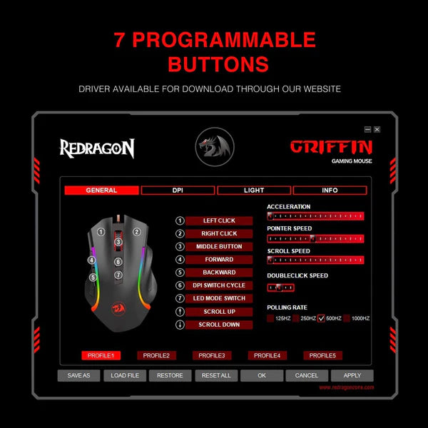 Redragon Griffin Gaming Mouse (M607)