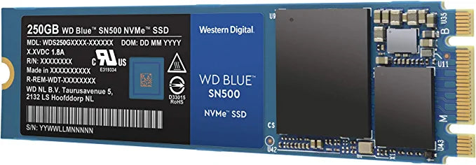 Western Digital WDS250G1B0C 250GB M.2 2280 PCIe BLUE NVME
