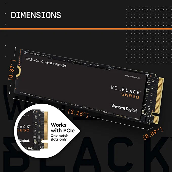 Western Digital WDS200T1X0E SN850 2TB NVME M.2 2280 PCIE GEN4 BLACK SSD