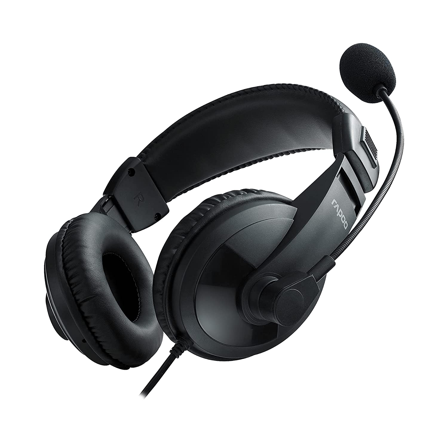 Rapoo H150 Stereo Wired Over Ear Headphones with Microphone Noise-Reduction USB
