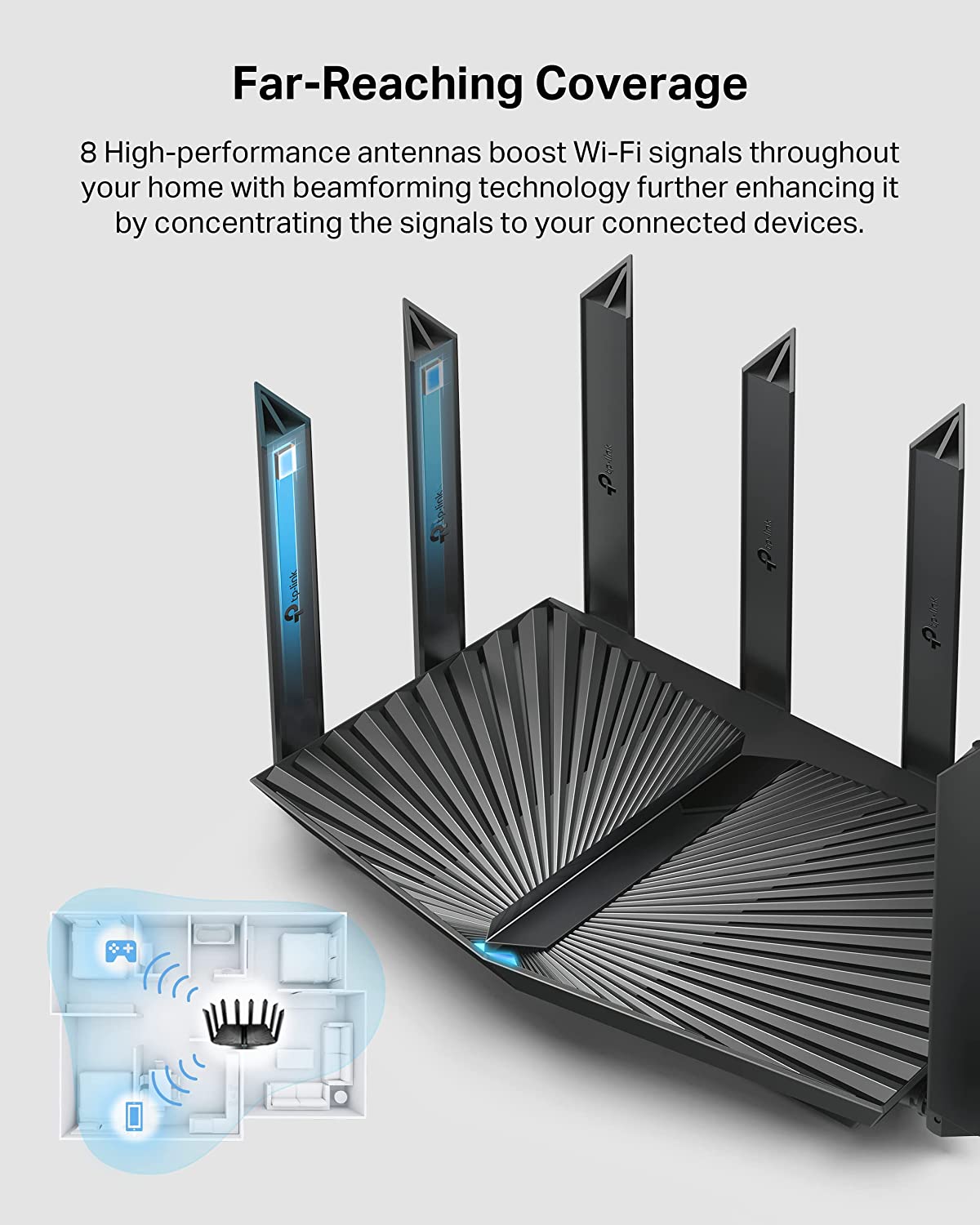 TP-Link AX6000 Wi-Fi 6 Router Dual Band, 2.5 Gbps WAN/LAN Port, 8K Streaming, Wireless Internet Router (Archer AX80)