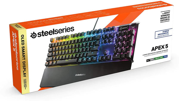 SteelSeries APEX 5 Hybrid Mechanical Gaming Keyboard (US64532)