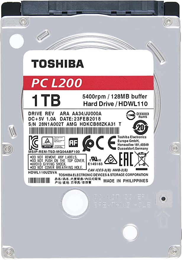 Toshiba 1TB Sata HDWL110UZSVA 2.5" L200 HDD