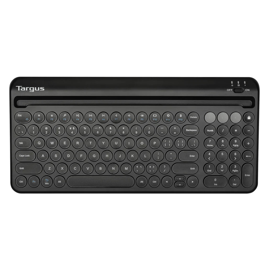 Targus Multi-Device Bluetooth® Antimicrobial Keyboard with Tablet / Phone Cradle