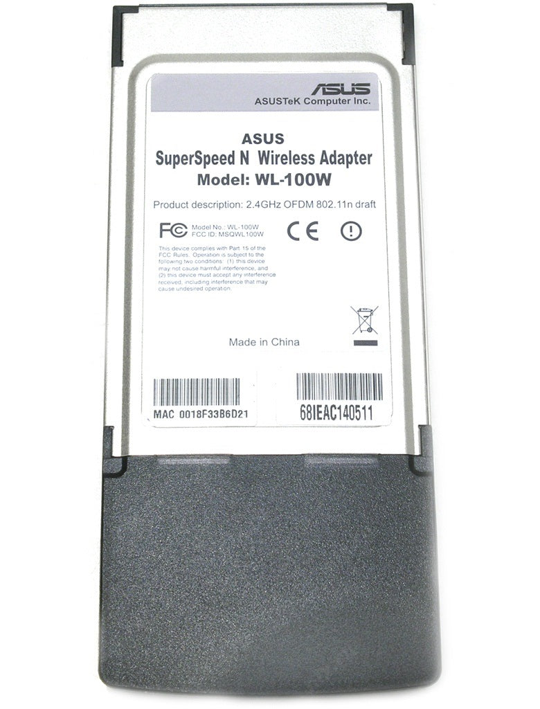 Asus WL-100W Super Speed N Wireless Notebook card 802.11n