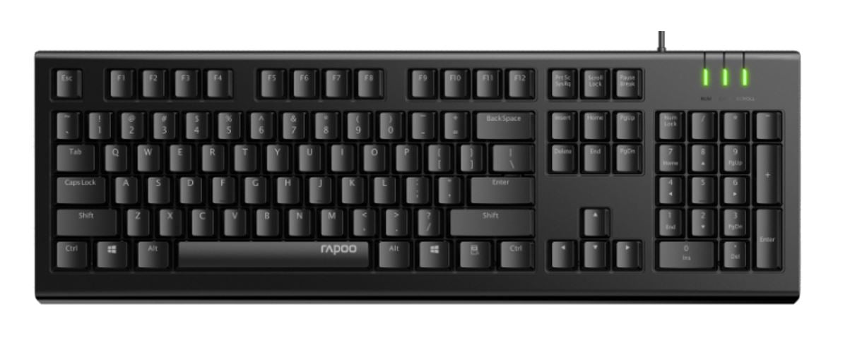 Rapoo Spill-Resistant Wired USB Desktop Keyboard