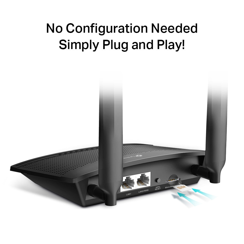 TP-Link Router Wi-Fi 4G LTE Standard N Speed 300 Mbps (TL-MR100)
