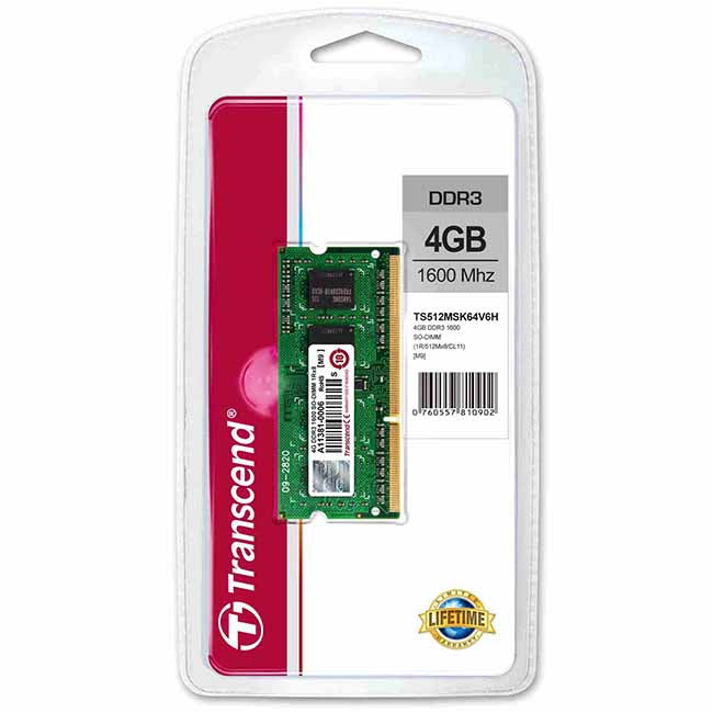 Transcend DDR3-1600 Unbuffered SO-DIMM TSSK64V6