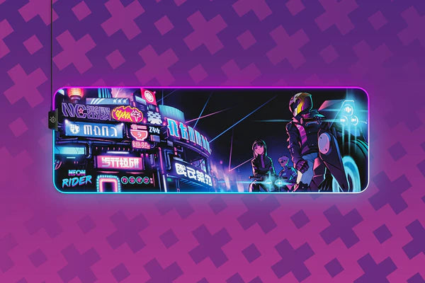 SteelSeries QCK Prism Neon Rider Limited Edition Cloth RGB Gaming Mousepad (PN63809)