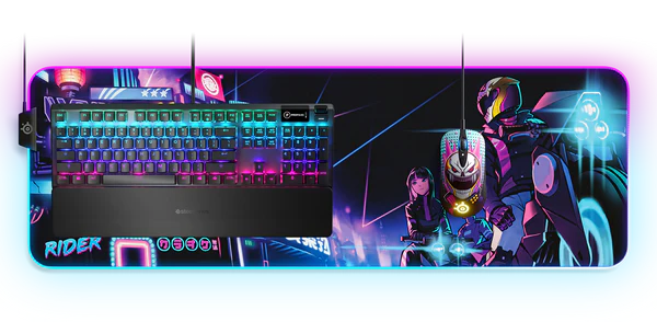 SteelSeries QCK Prism Neon Rider Limited Edition Cloth RGB Gaming Mousepad (PN63809)