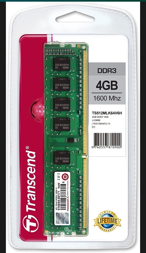 Transcend DDR3-1600 Unbuffered Long-DIMM TSLK64V6N